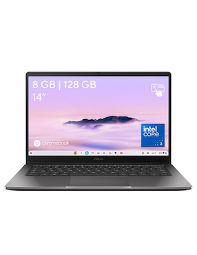 Laptop thin & light touch Asus Chromebook cx14 14 pulgadas full HD Intel core 3 n355 Intel uhd graphics 8 GB ram128 Gb ssd