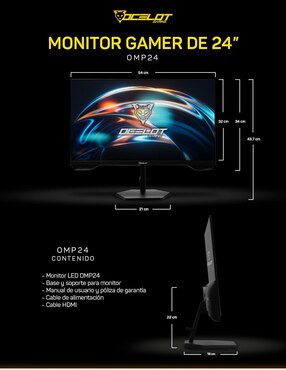 Monitor gamer Ocelot omp24 IPS Full HD 23.8 pulgadas omp24