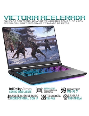 Laptop gamer Asus Rog Strix G16 16 pulgadas Full HD+ Intel Core i9 NVIDIA Geforce RTX 5060 16 GB RAM 1 TB SSD