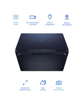 Laptop gamer Dell Alienware NB AC16250 16 pulgadas WQXGA Intel Core 7 240H NVIDIA GeForce RTX 5050 16 GB RAM 1 TB SSD