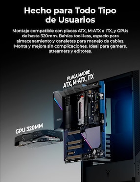 Kit de gabinete gamer Yeyian Edge YCM-Apedg-G1