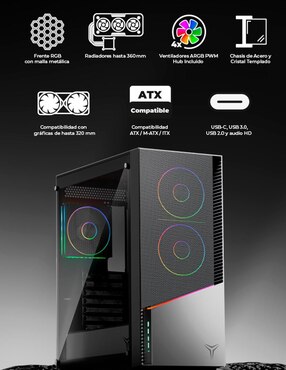 Kit de gabinete gamer Yeyian ELARA YCM-APELA-M1