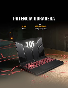Laptop gamer Asus TUF gaming a16 16 pulgadas wuxga amd ryzen 7 nvidia geforce rtx 4050 16 gb ram 512 gb ssd