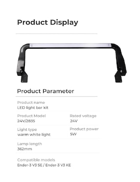 Impresora 3d Creality Barra Luces Led alámbrica