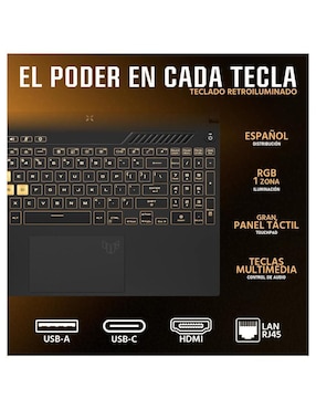 Laptop gamer Asus TUF Gaming F16 16 pulgadas full hd+ intel core 5 210h nvidia geforce rtx 3050 32 gb ram 1.5 tb ssd