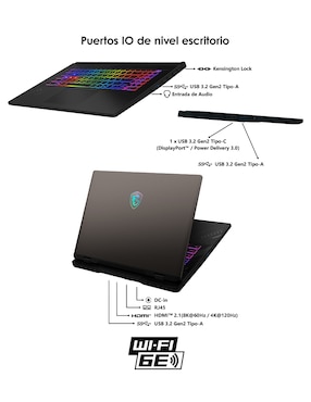 Laptop gamer MSI Crosshair A17 HX D8WFKG-046MX 17 pulgadas QHD+ AMD Ryzen 7 NVIDIA GeForce RTX 5060 16 GB RAM 1 TB SSD