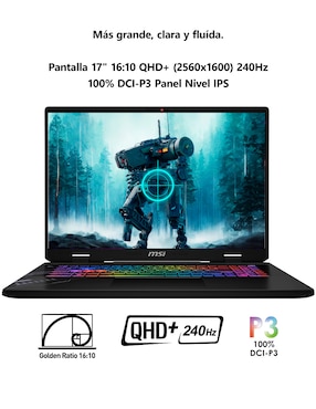 Laptop gamer MSI Crosshair A17 HX D8WGKG-045MX 17 pulgadas QHD+ AMD Ryzen 9 NVIDIA GeForce RTX 5070 32 GB RAM 1 TB SSD