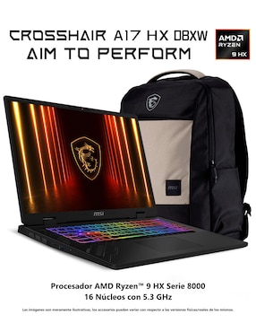 Laptop gamer MSI Crosshair A17 HX D8WGKG-045MX 17 pulgadas QHD+ AMD Ryzen 9 NVIDIA GeForce RTX 5070 32 GB RAM 1 TB SSD