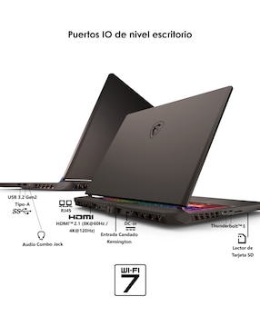 Laptop gamer MSI Vector 16 HX AI A2XWJG-652MX 16 pulgadas QHD+ Intel Core Ultra 9 NVIDIA GeForce RTX 5090 64 GB RAM 2 TB SSD