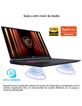 Laptop gamer MSI Vector 16 HX AI A2XWJG-652MX 16 pulgadas QHD+ Intel Core Ultra 9 NVIDIA GeForce RTX 5090 64 GB RAM 2 TB SSD
