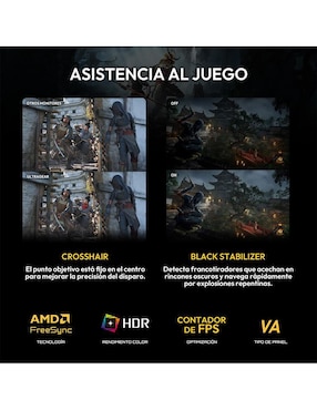 Monitor gamer Lg UltraGear VA QHD 32 pulgadas 32GS60QC-B