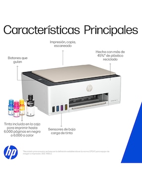 Multifuncional HP Smart Tank 523 de tinta continua alámbrica a color