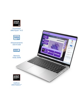 Laptop thin & light Dell 14 DC14255 14 pulgadas Full HD+ AMD Ryzen 5 AMD Radeon 16 GB RAM 512 GB SSD