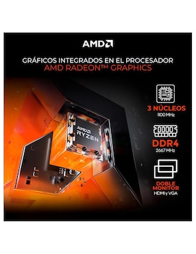 Computadora gamer Xtreme Pc Gaming XTPCAT16GBVEGA3FB AMD Athlon AMD Radeon Vega 3 16 GB RAM 500 GB SSD