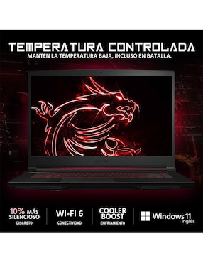 Laptop gamer msi thin 15.6 pulgadas full hd intel core i5 nvidia geforce rtx 2050 8 gb ram 1 tb ssd
