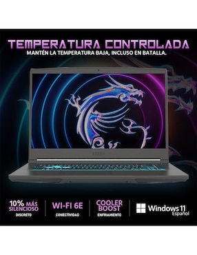 Laptop gamer MSI Thin 15 15.6 pulgadas Full HD AMD Ryzen 5 Nvidia GeForce RTX 4060 32 GB Ram 512 GB SSD