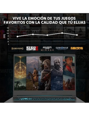 Laptop gamer MSI Thin 15 15.6 pulgadas Full HD AMD Ryzen 5 Nvidia GeForce RTX 4060 32 GB Ram 512 GB SSD
