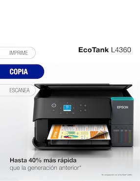 Impresora profesional Epson Ecotank L4360 de tanques inalámbrica a color