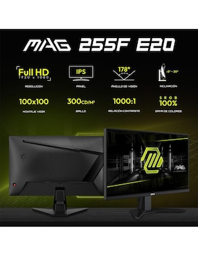Monitor gamer Msi MAG 255F E20 Ips Full HD 25 pulgadas MAG 255F E20
