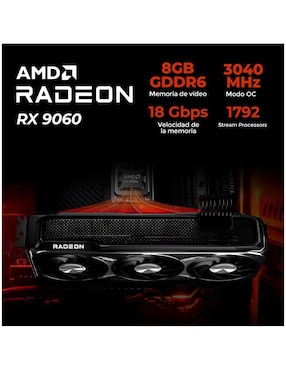 Computadora gamer Xtreme Pc Gaming XTPCR732GB9060AFB AMD Ryzen 7 AMD Radeon RX 9060 32 GB RAM 1 TB SSD