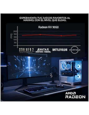 Computadora gamer Xtreme Pc Gaming XTPCR732GB9060AFB AMD Ryzen 7 AMD Radeon RX 9060 32 GB RAM 1 TB SSD