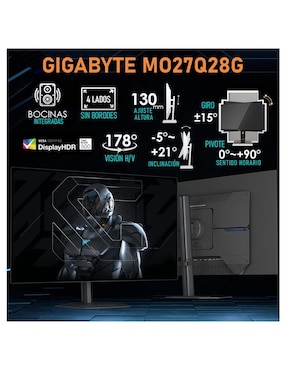 Monitor Gigabyte MO27Q28G Standard WQHD 27 pulgadas