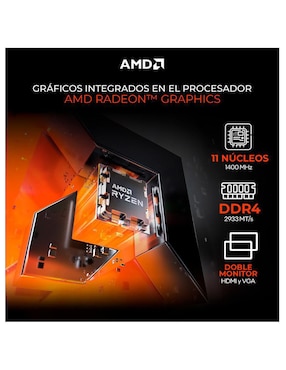 Computadora gamer Xtreme Pc Gaming XTPCR516GBVEGA11MFW 23.8 pulgadas Full HD AMD Ryzen 5 AMD Radeon Vega 11 16 GB RAM 1 TB SSD