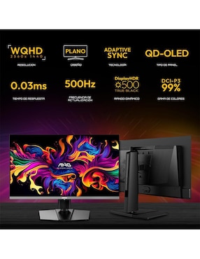 Monitor gamer MSI MAG 272QP QD-OLED X50 standard WQHD 27 pulgadas MAG 272QP QD-OLED X50