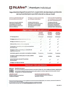 Mcafee plus premium antivirus Mcafee para 1 usuario