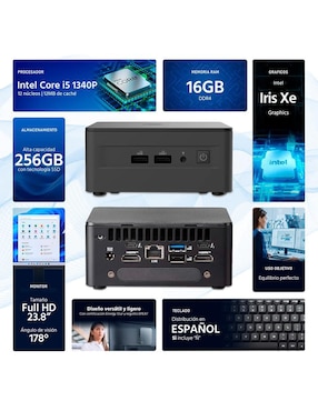 Computadora de escritorio Asus NUC 13 PRO Intel Core i5 Intel Iris Xe 16 GB RAM 250 GB SSD