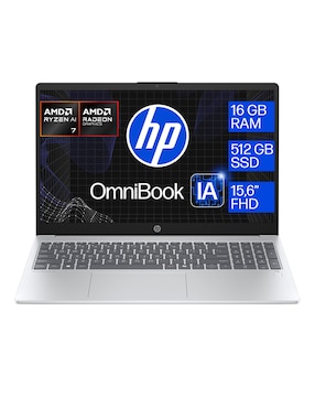 Laptop thin & light Hp  OmniBook 3 15.6 pulgadas Full HD AMD Ryzen AI 7 350 AMD Radeon 16 GB RAM 512 GB SSD