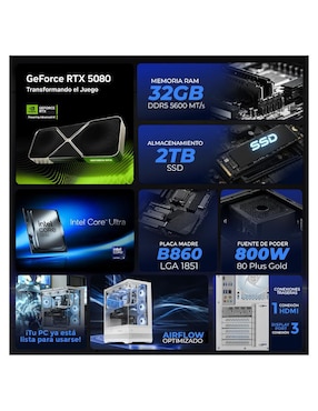 Computadora gamer Xtreme Pc Gaming XTMSIU964GB55080110RW Intel Core Ultra 9 285K NVIDIA GeForce RTX 5080 32 GB RAM 1 TB SSD