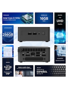 Mini PC Asus CNUC13P-Ci316256MTM Intel Core i3 Intel UHD Graphics 16 GB RAM 256 GB SSD