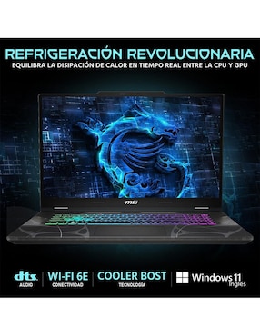 Laptop gamer Msi Cyborg 17 17.3 pulgadas Full HD Intel Core 7 240H NVIDIA GeForce RTX 5060 16 GB RAM 1 TB SSD