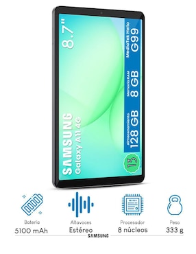 Tablet Samsung X133NZAEMXO 8.7 pulgadas 128 GB de almacenamiento de 8 GB RAM