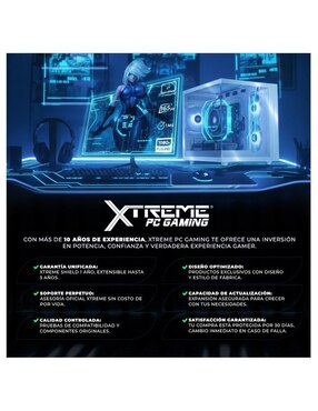 Computadora gamer Xtreme Pc Gaming XTPCR732GB5060TIMAE 32 pulgadas QHD AMD Ryzen 7 NVIDIA GeForce RTX 5060 Ti 32 GB RAM 1 TB SSD