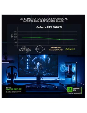 Computadora gamer Xtreme PC Gaming XTHYR932GB55070TISM
AMD Ryzen 9 Nvidia GeForce RTX 5070 TI 32 GB Ram 1 TB SSD