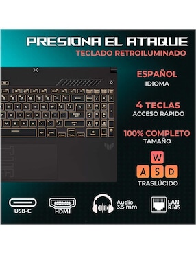 Laptop gamer Asus TUF Gaming F16 16 pulgadas Full HD+ Intel Core i5 NVIDIA Geforce RTX 3050 24 GB RAM 1 TB SSD