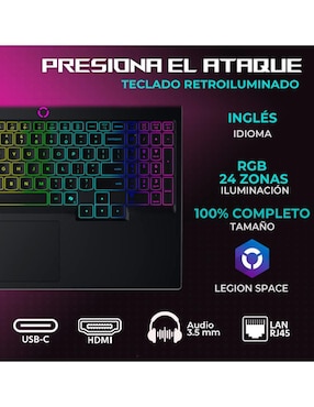 Laptop gamer Lenovo Legion 5i 15 pulgadas WQXGA Intel Core Ultra 7 255Hx NVIDIA GeForce RTX 5060 16 GB RAM 1 TB SSD