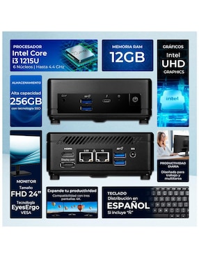 Mini PC MSI Cubi Intel Core i3 integrada RAM 256 GB SSD