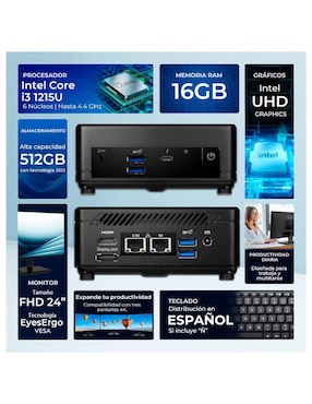 Mini PC MSI Cubi Intel Core i3 integrada 16 GB RAM 512 GB SSD