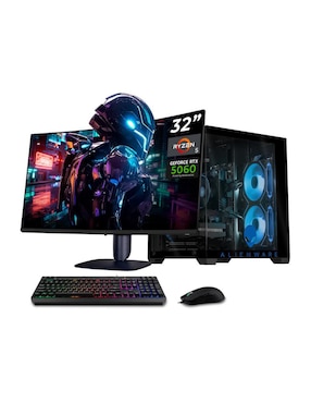 Computadora gamer Xtreme PC Gaming XTPCR516GB5060MAE 32 pulgadas QHD AMD Ryzen 5 NVIDIA GeForce RTX 5060 16 GB RAM 1 TB SSD