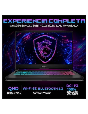 Laptop gamer Msi KT15I-5070Ci7641TM 15.6 pulgadas QHD Intel Core i7 NVIDIA GeForce RTX 5070 64 GB RAM 1 TB SSD