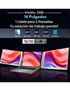 Monitor portátil Mr. Gadgets IPS Full HD 14 pulgadas S688