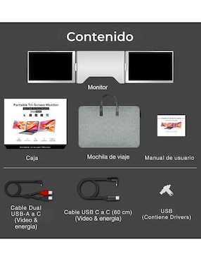 Monitor portátil Mr. Gadgets IPS Full HD 14 pulgadas S688