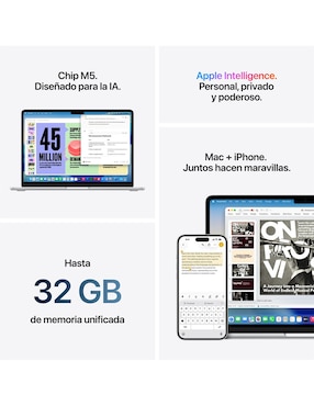 Apple MacBook Air 13 pulgadas Chip M5 16 GB RAM  1 TB SSD Azul Cielo