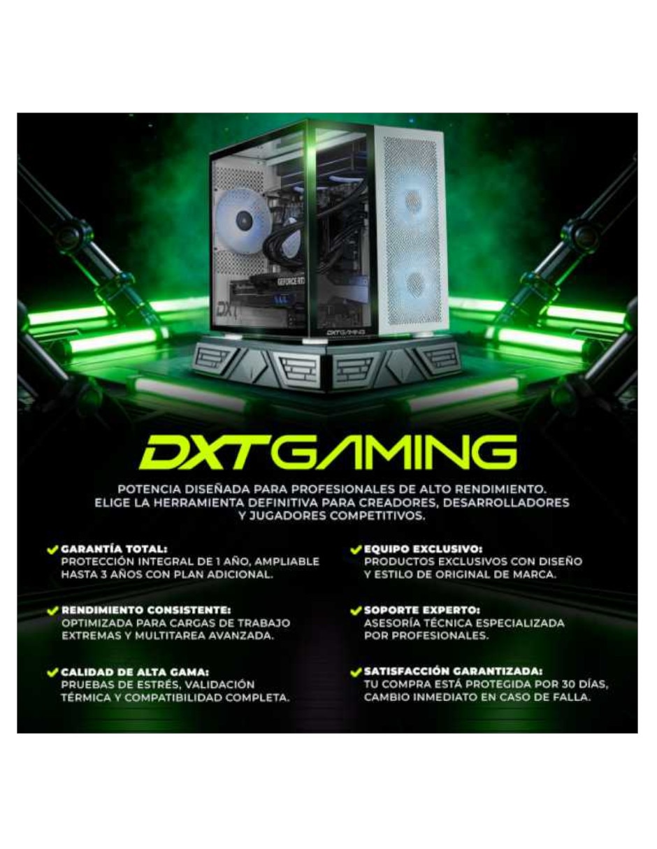 Computadora gamer DXTU532GB55050T7 Intel Core Ultra 5 225F NVIDIA GeForce RTX 5050 32 GB RAM 1 TB SSD 2