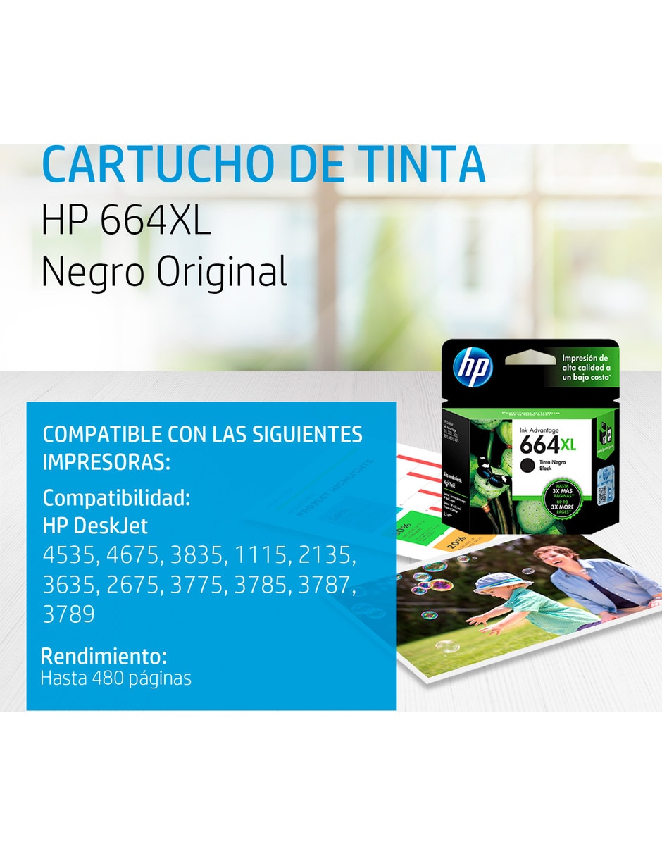 Cartucho de Tinta 664XL negra Original 6
