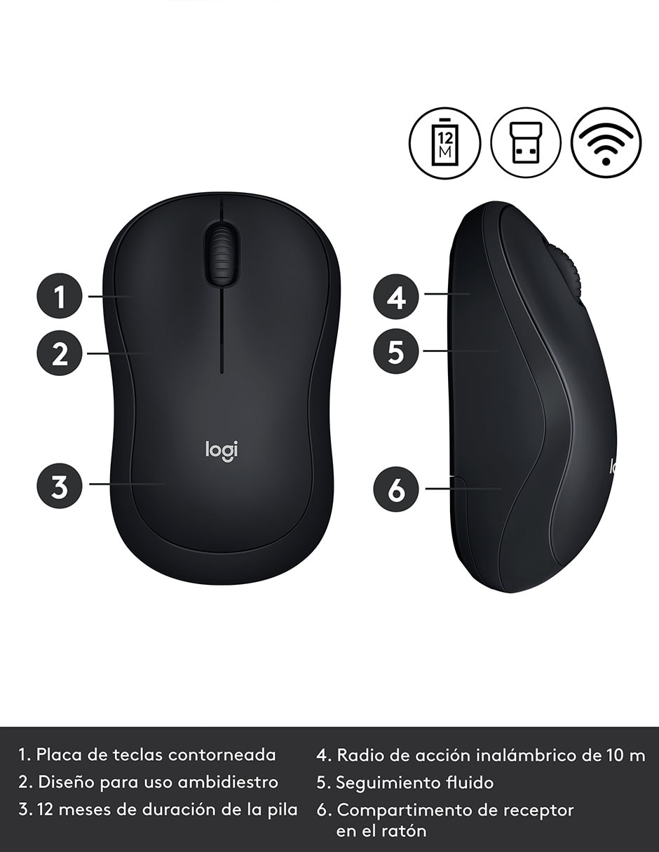 Mouse/mouse gamer inalámbrica m185 gris 910-002225 9