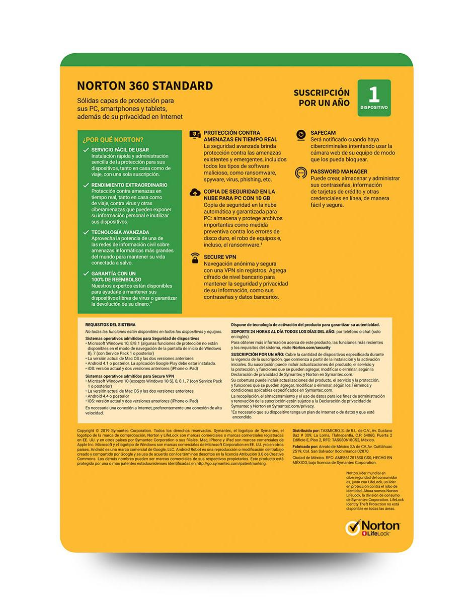 Norton 360 Standard Antivirus para 1 usuario 3